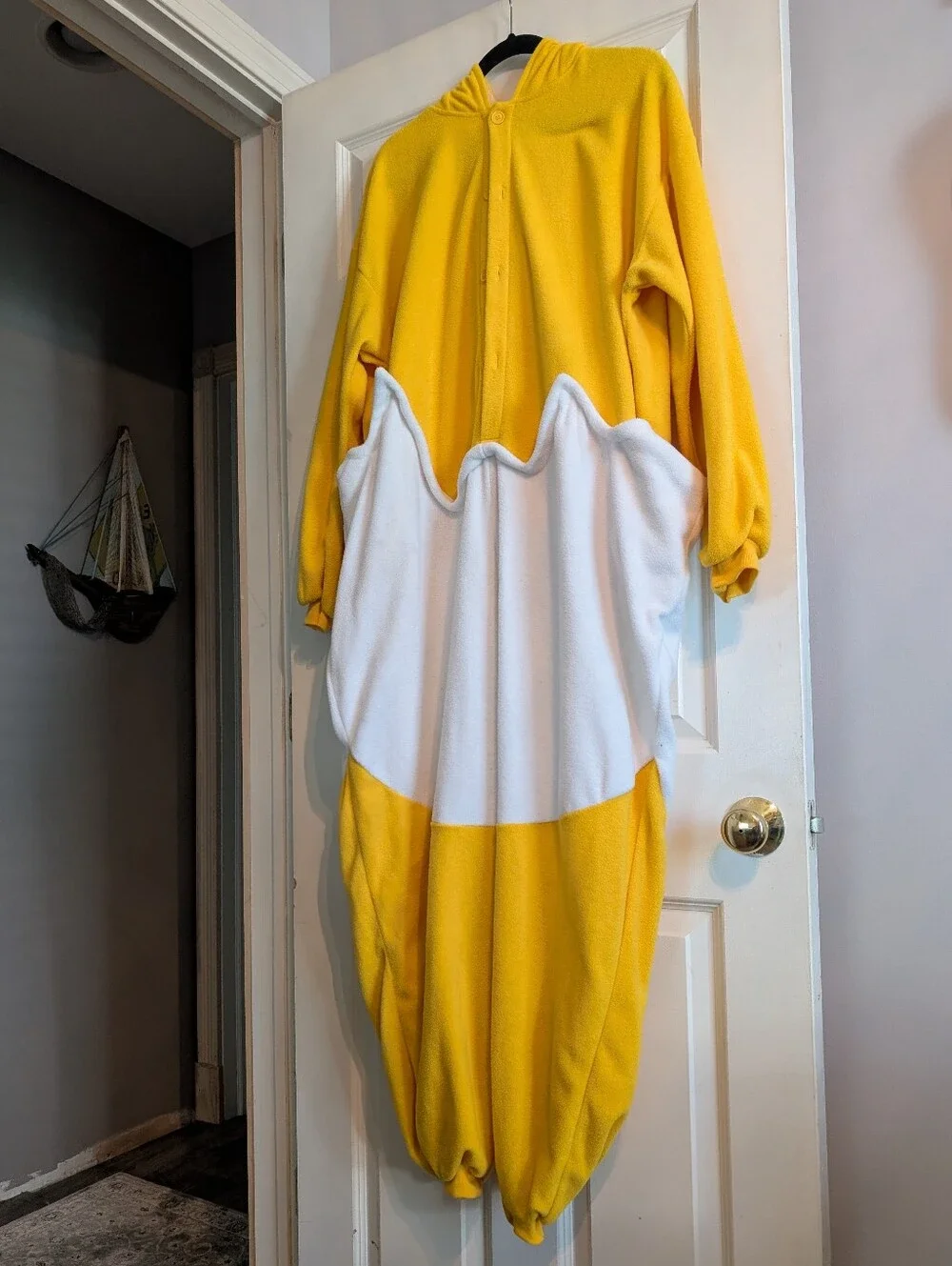 Gudetama Yellow & White Fleece Onesie Kigurumi